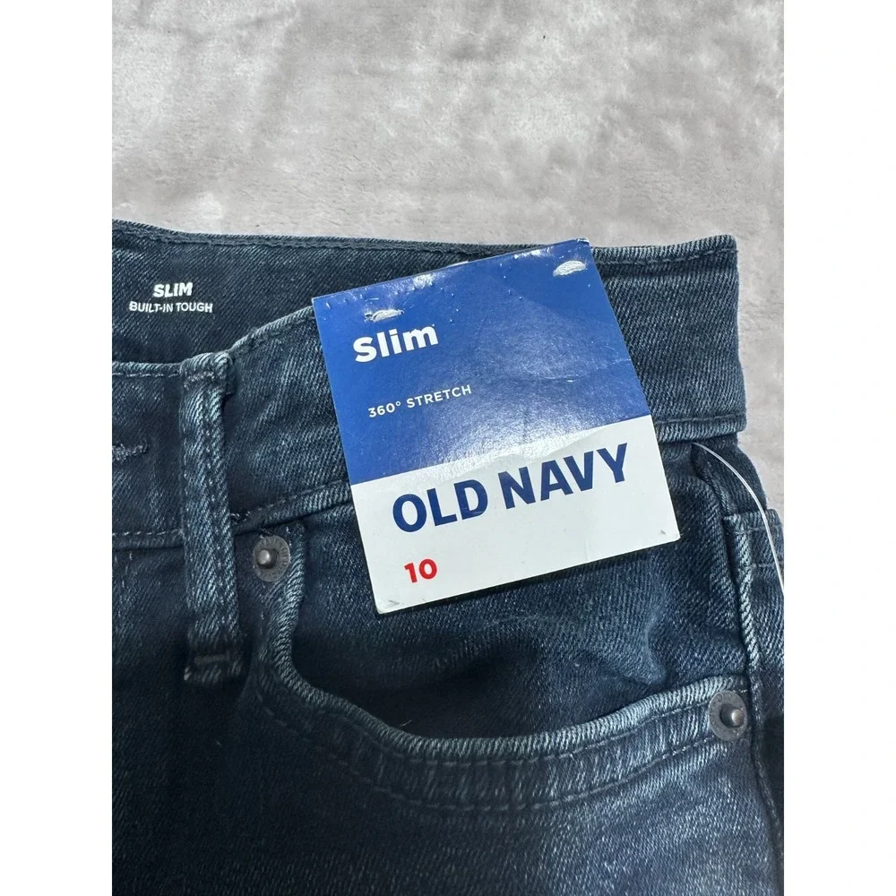 Old Navy Boys Straight Fit Jeans Size 10 Blue Slim Zip Button 5 Pocket NWT